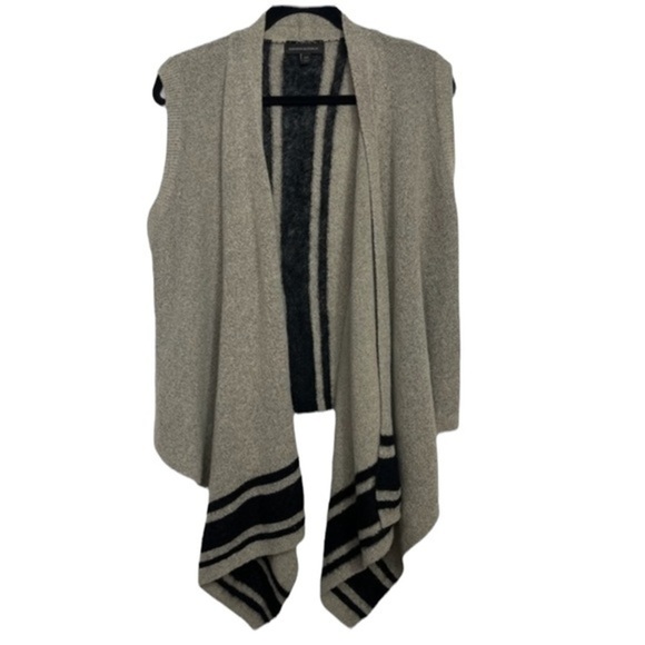 Banana Republic Alpaca Mohair Waterfall Sleeveless Stripe Details Cardigan - Picture 2 of 6